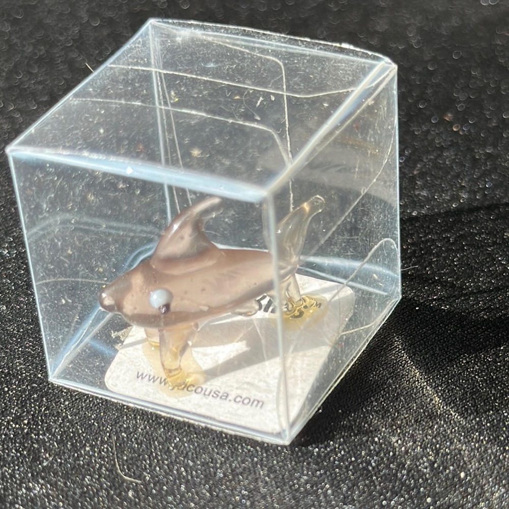 Charming Glass Mini Shark Decor
